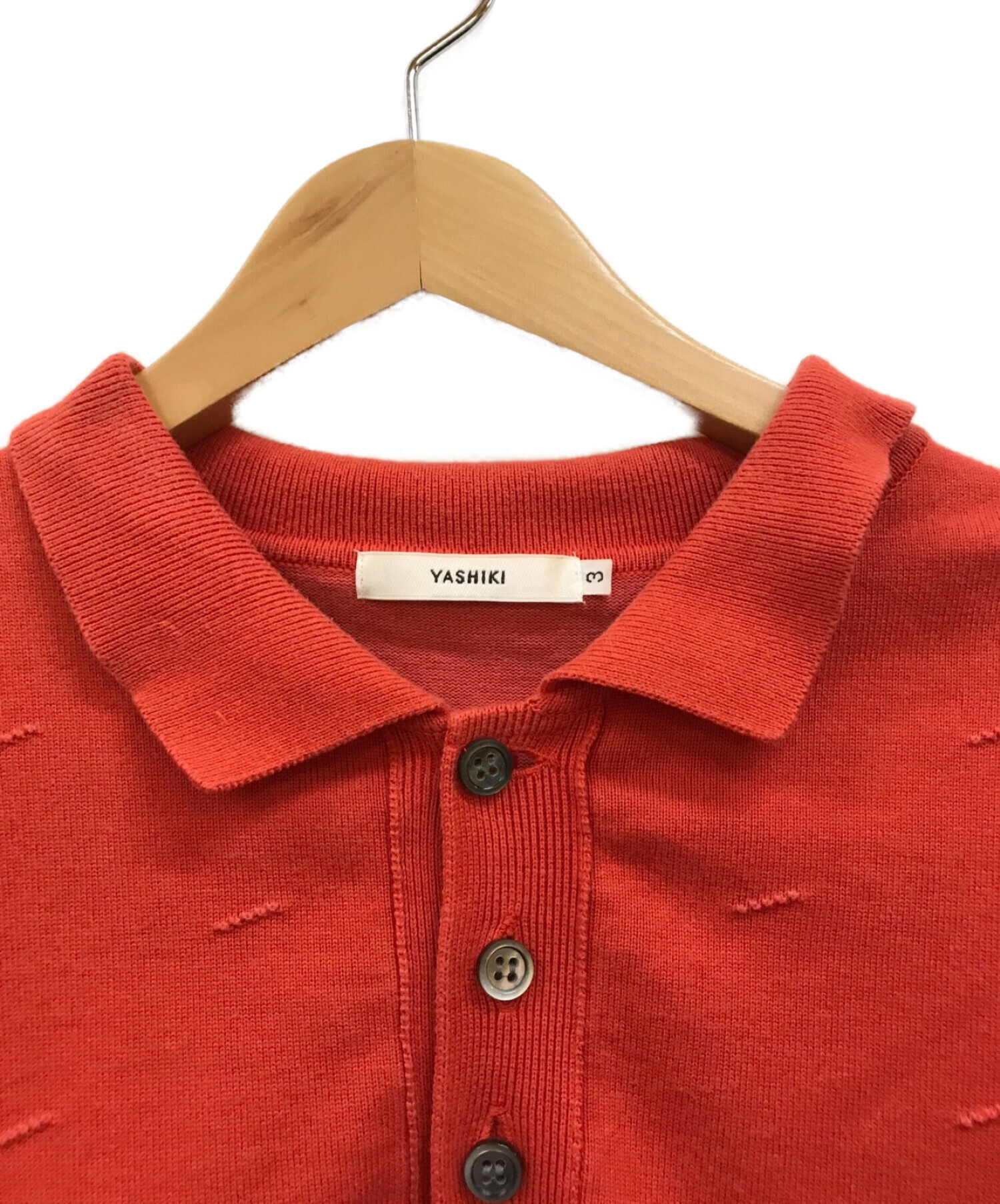 YASHIKI Kumpu Knit Polo ヤシキ ニット ポロシャツ 茶