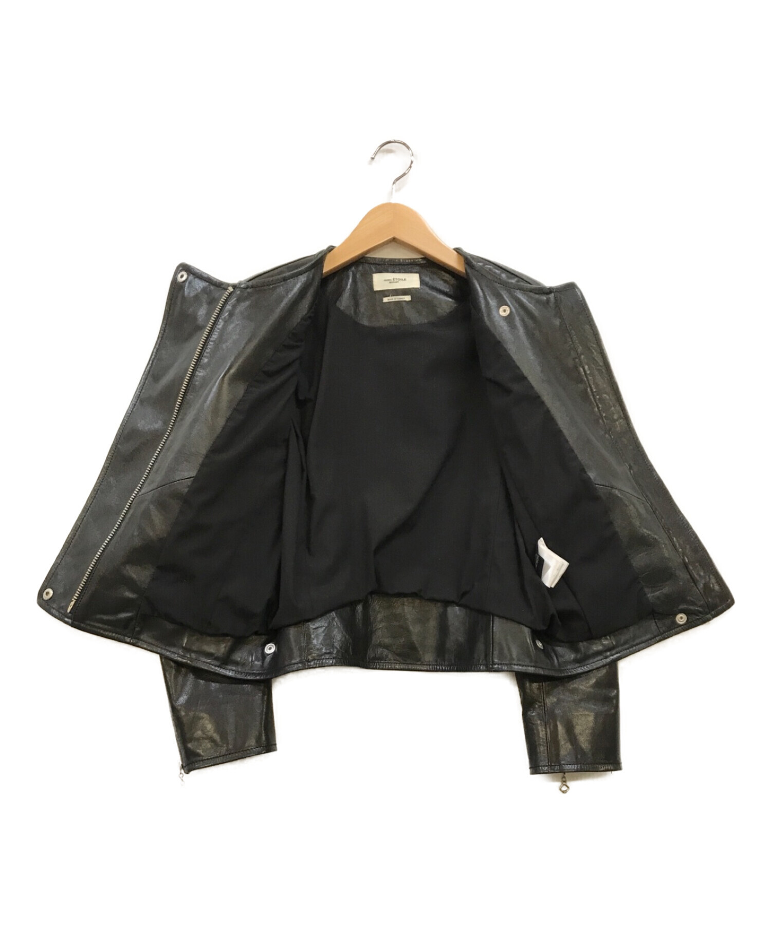 ISABEL MARANT ETOILE (イザベルマランエトワール) LEATHER JACKET ダブルライダース ラムレザージャケット ブラック  サイズ:34