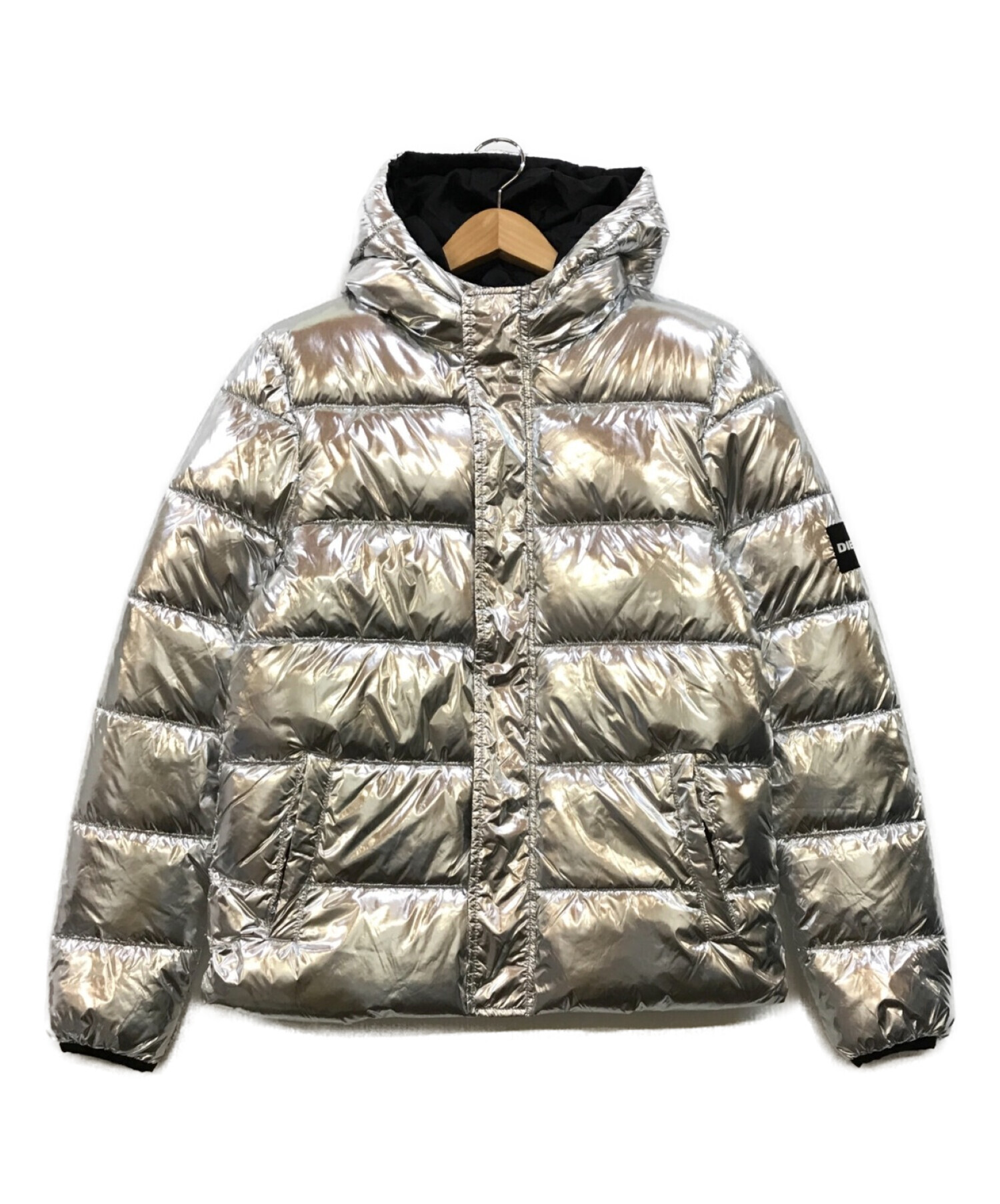 DIESEL (ディーゼル) 中綿フーデッドジャケット シルバー サイズ:14 未使用品