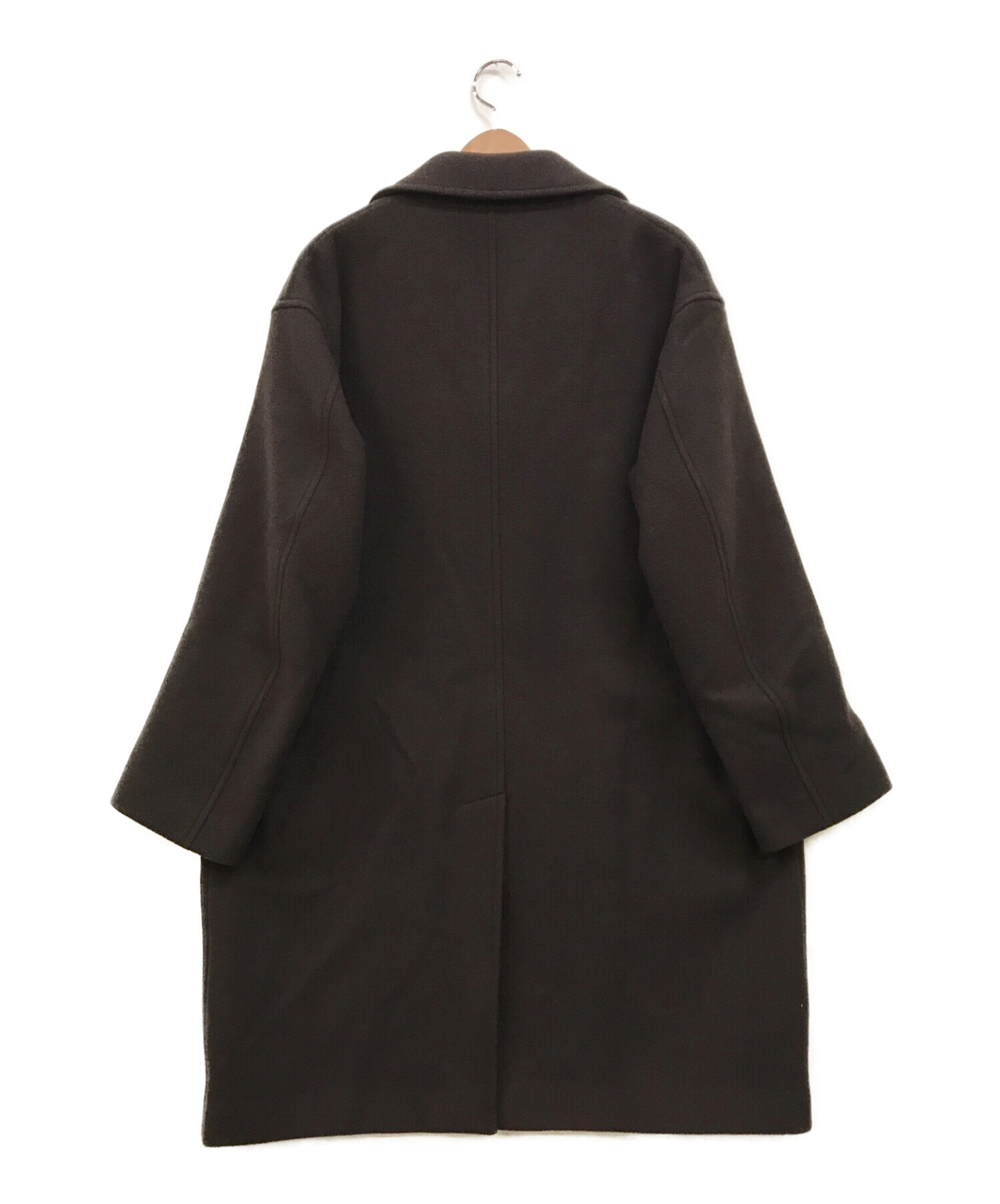 AURALEE (オーラリー) DOUBLE CLOTH LIGHT MELTON SOUTIEN COLLAR COAT ブラウン サイズ:3