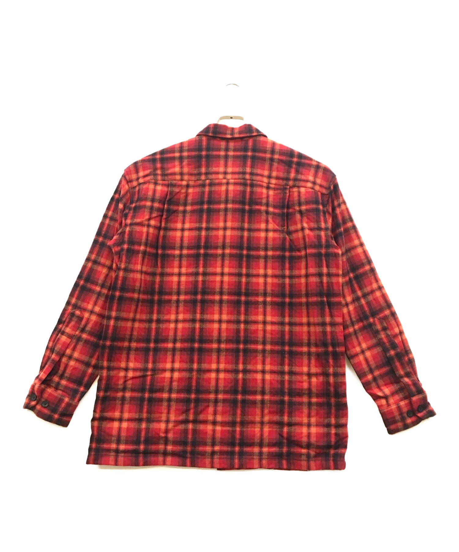 PENDLETON (ペンドルトン) ウールチェックオープンカラーシャツ レッド サイズ:M