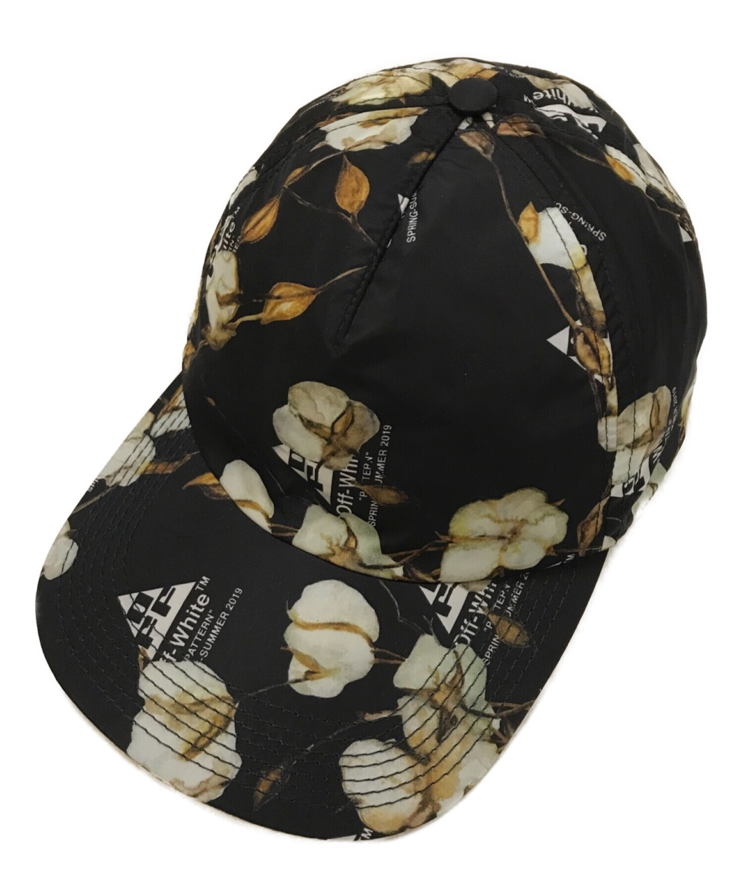 OFFWHITE (オフホワイト) Floral baseball cap ブラック サイズ:S