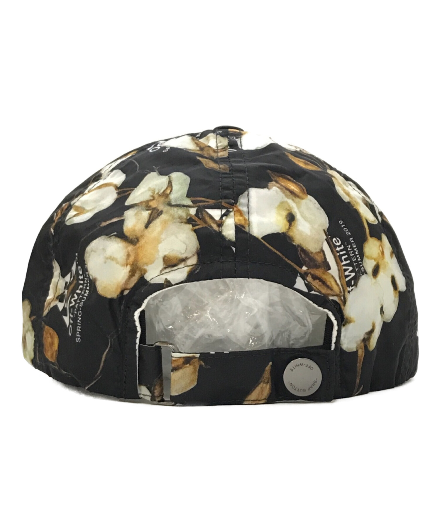 OFFWHITE (オフホワイト) Floral baseball cap ブラック サイズ:S