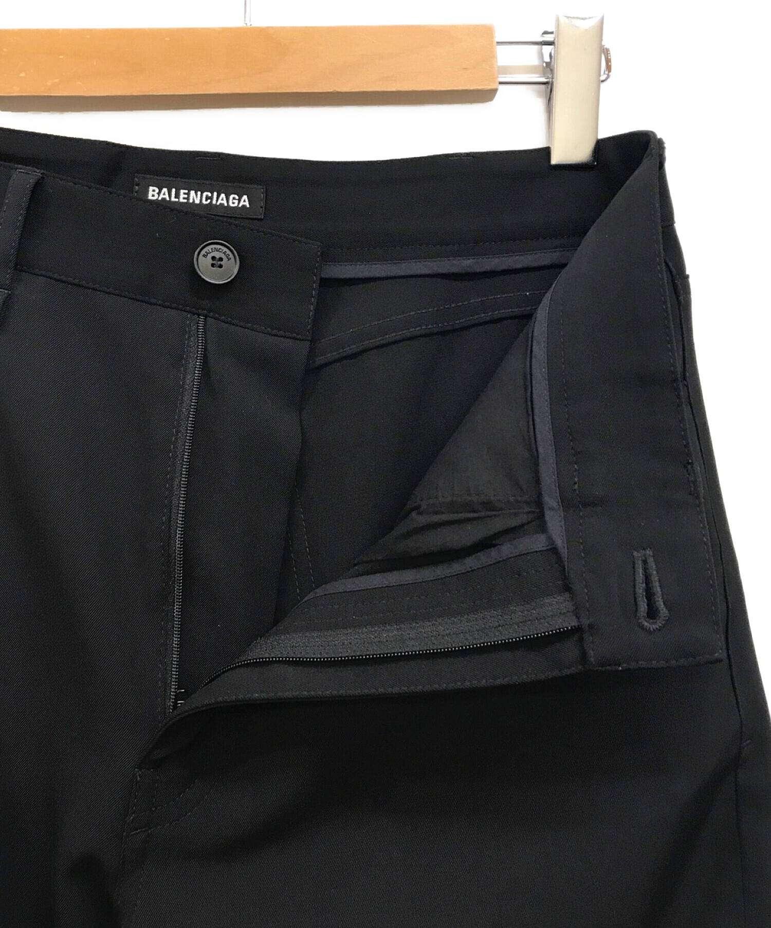 BALENCIAGA (バレンシアガ) センタープレスパンツ ブラック サイズ:44