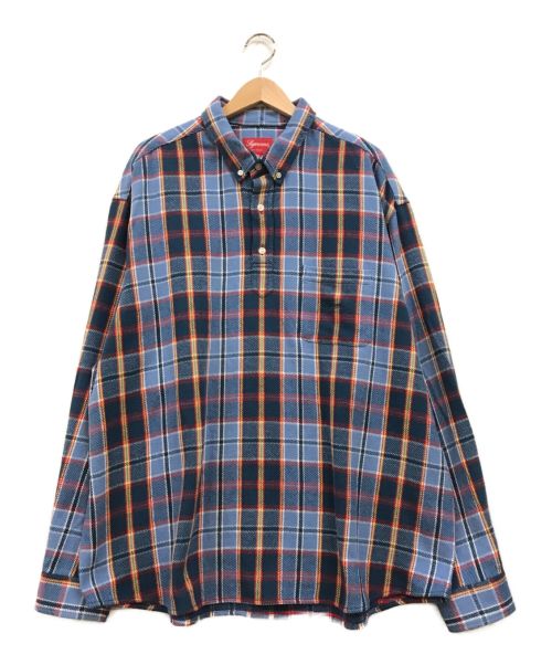 SUPREME シュプリーム 23SS Pullover Plaid Flannel Shirt プルオーバー チェック フランネル シャツ 長袖シャツ ブルー L 正規品 / 32119