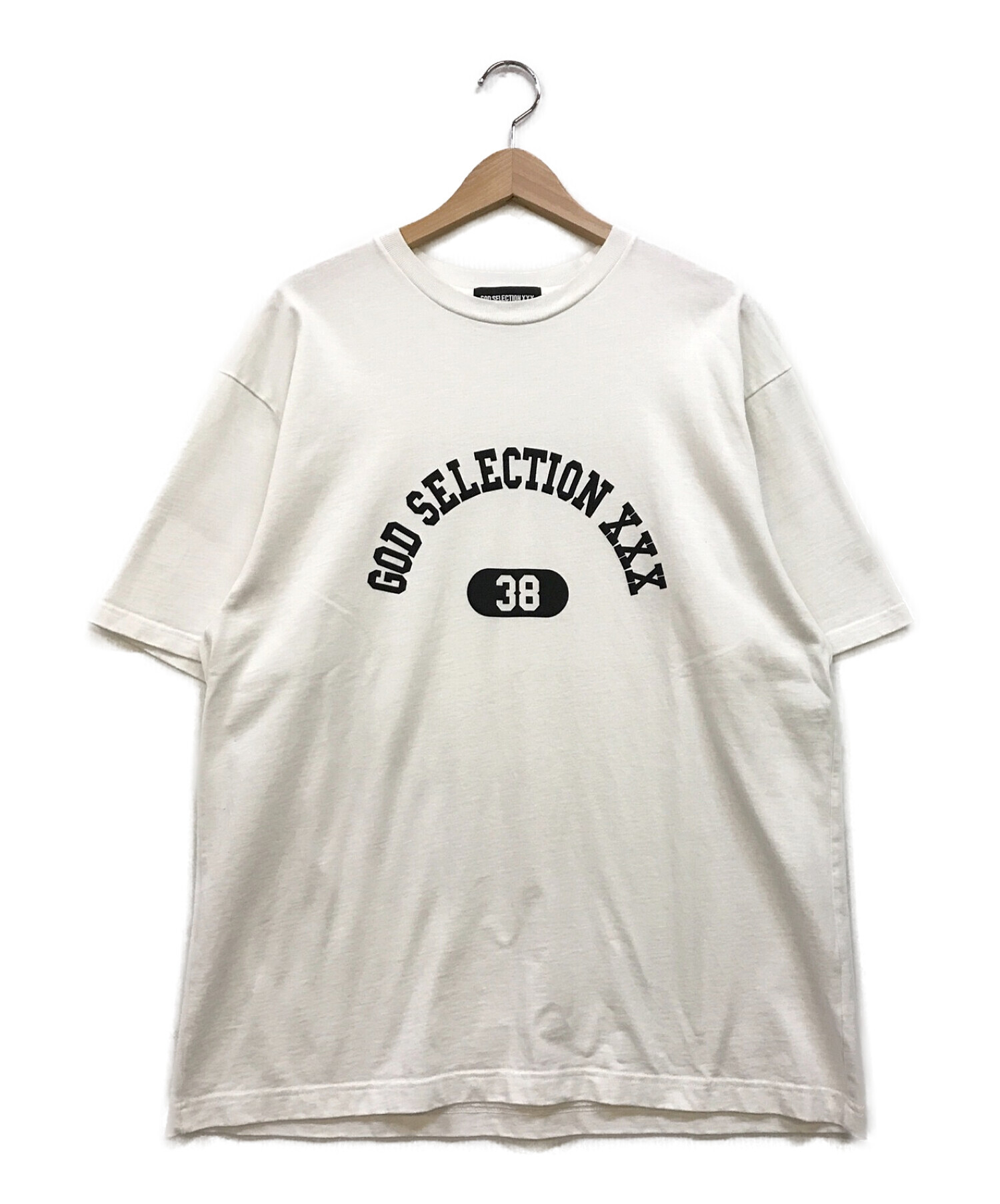 GOD SELECTION XXX (ゴッドセレクショントリプルエックス) ナンバリングTシャツ ホワイト×ブラック サイズ:XL