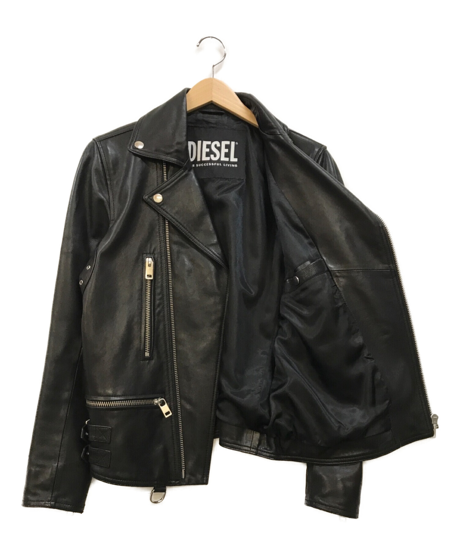 中古・古着通販】DIESEL (ディーゼル) ラムレザーダブルライダース