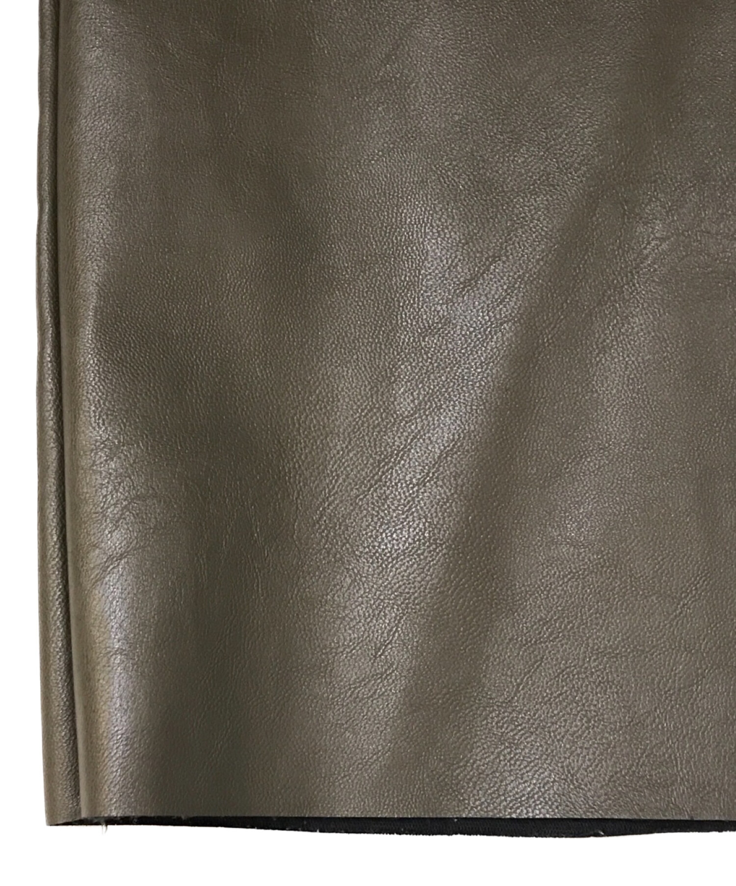 中古・古着通販】CLANE (クラネ) WIDE TUCK LEATHER PANTS カーキ