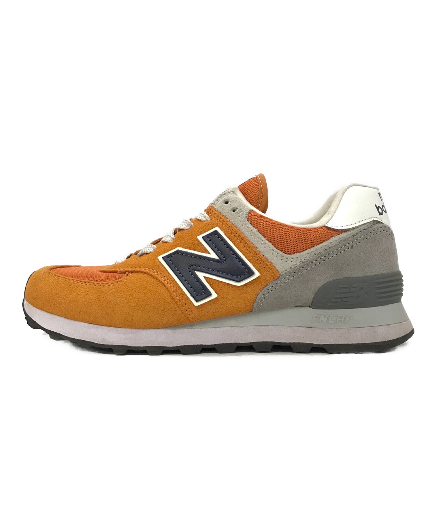 NEW BALANCE (ニューバランス) ML574HJ2 ローカットスニーカー オレンジ×ネイビー サイズ:24cm