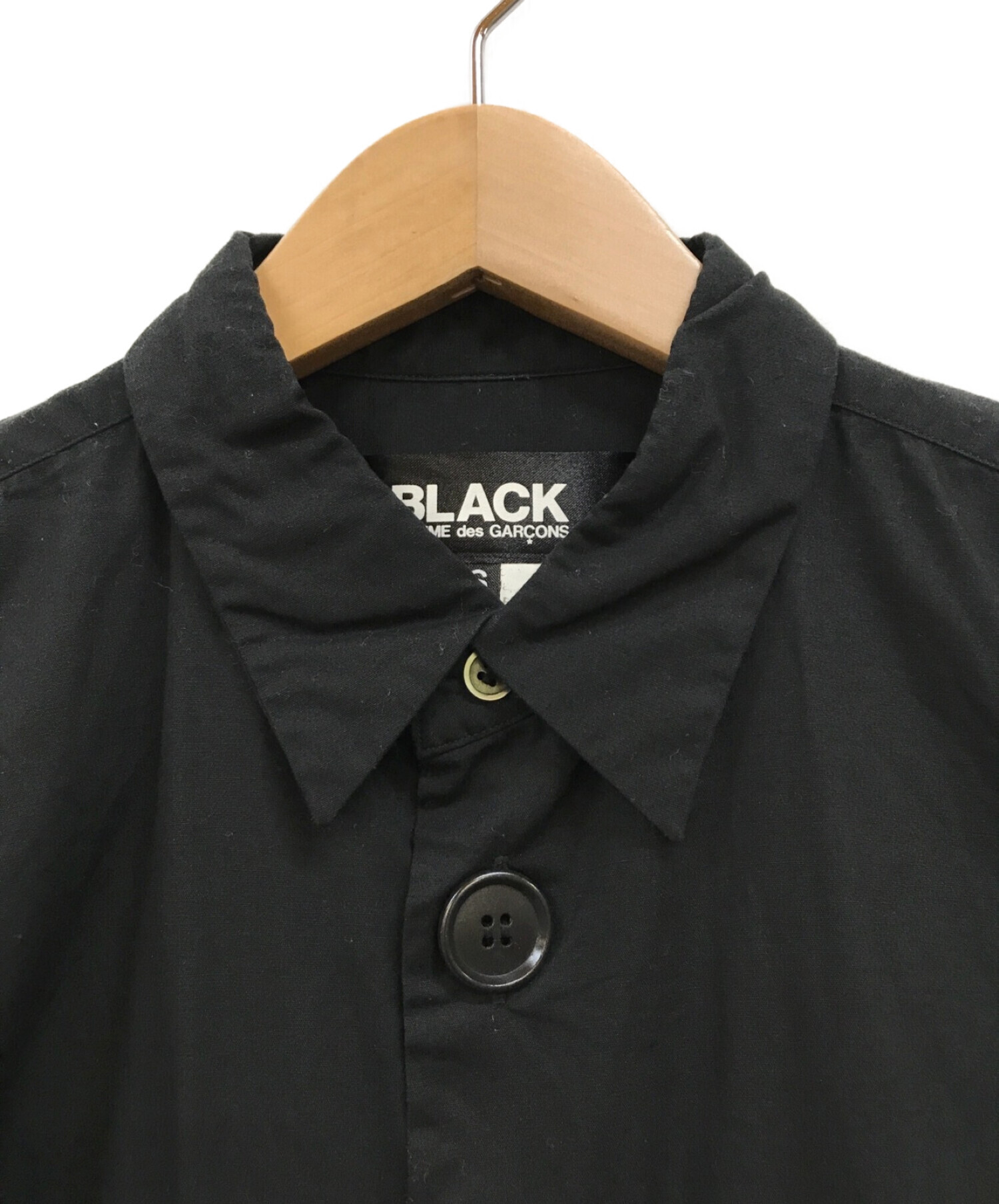 BLACK COMME des GARCONS (ブラック コムデギャルソン) ビッグボタンシャツ ブラック サイズ:S