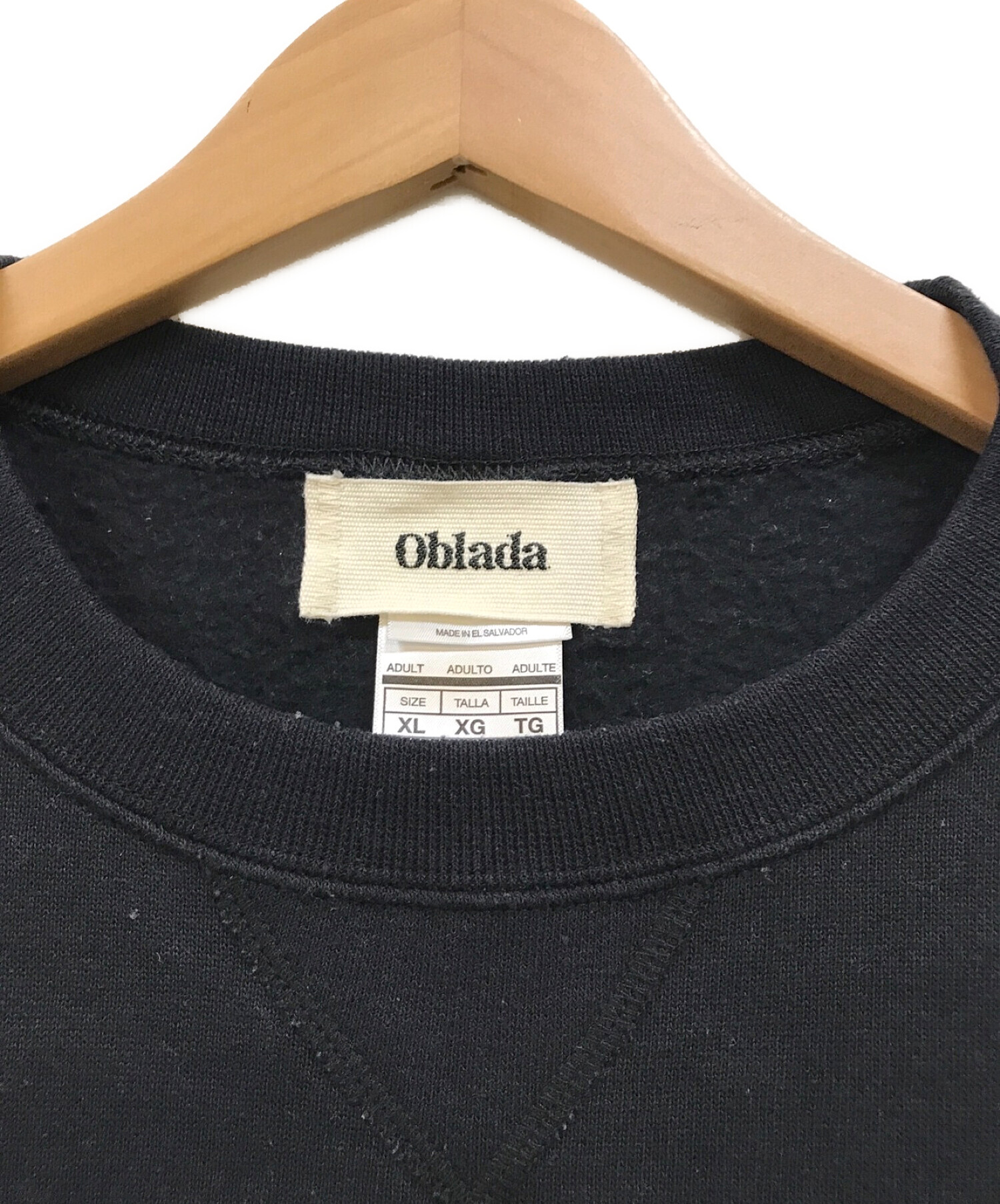 Oblada (オブラダ) リメイクショートスウェット ブラック サイズ:XL