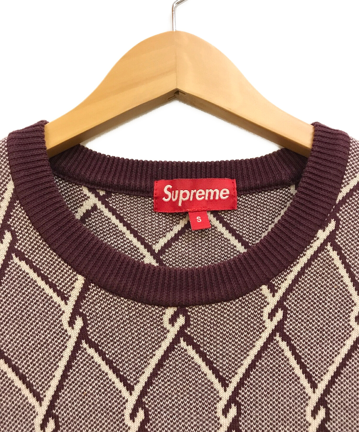 SUPREME (シュプリーム) Chain Link Sweater ボルドー サイズ:S