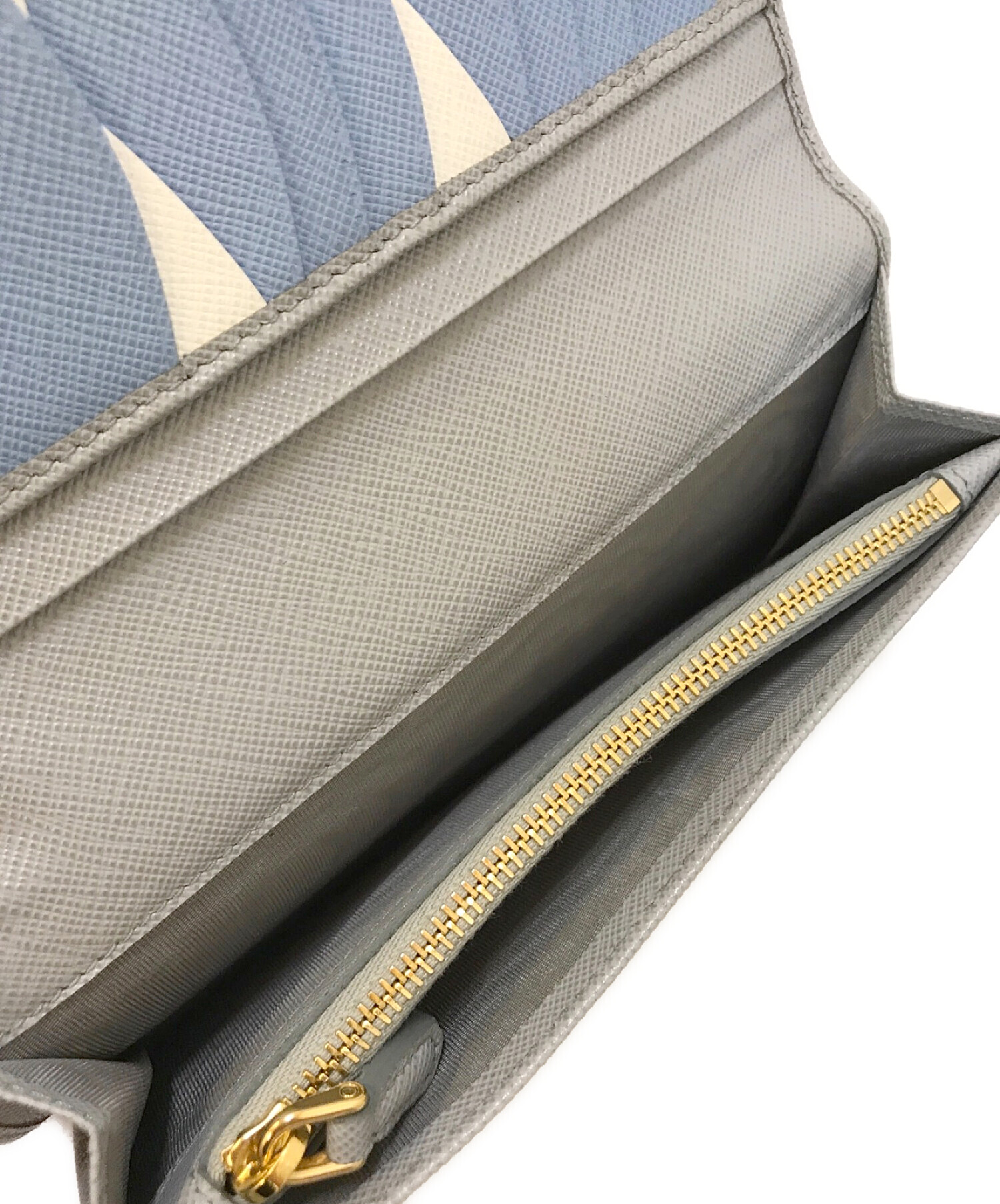 中古・古着通販】PRADA (プラダ) ラージサフィアーノ 長財布 グレー