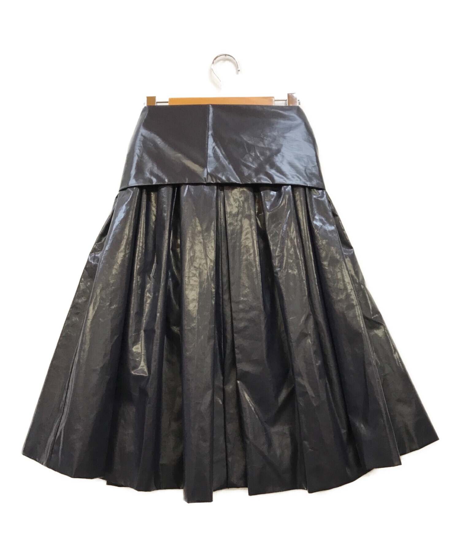 JIL SANDER (ジルサンダー) コーティングスカート ネイビー サイズ:34 未使用品