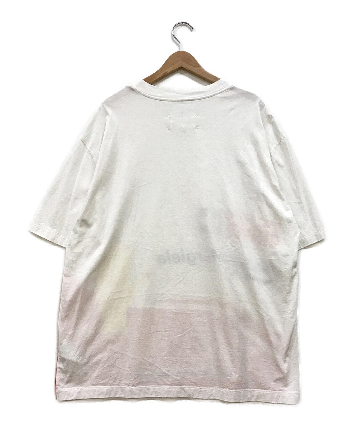 Maison Margiela (メゾンマルジェラ) FIRST FASHION CHOICE Tシャツ ホワイト×レッド サイズ:44