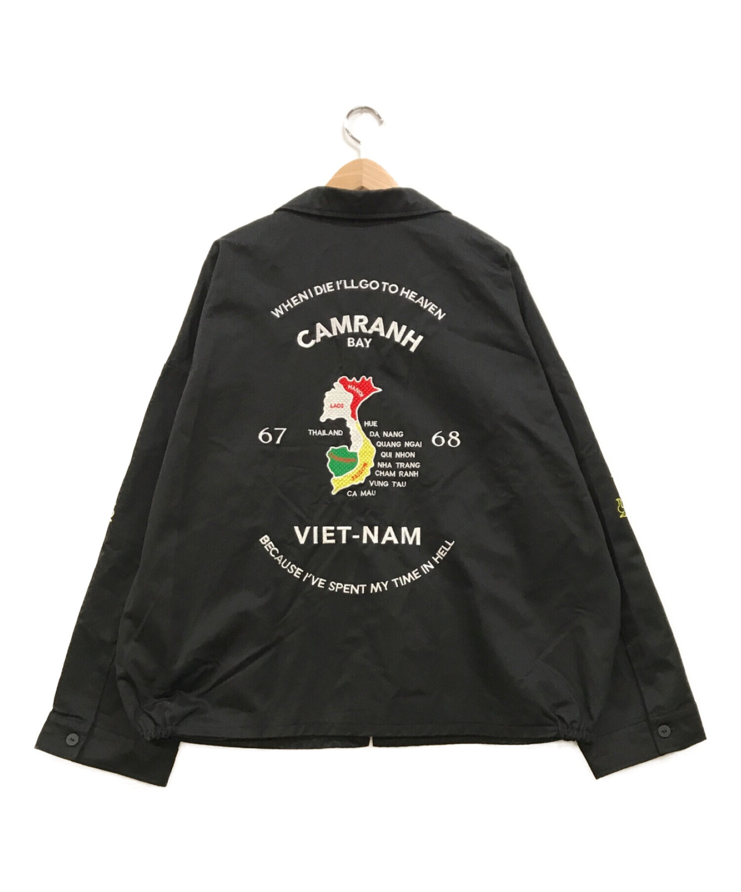 unrelaxing (アンリラクシング) オーバーサイズ刺繍ベトナムジャケット ブラック サイズ:下記参照