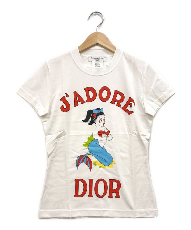 Christian Dior (クリスチャン ディオール) J'ADORE DIOR プリントTシャツ ホワイト サイズ:US6