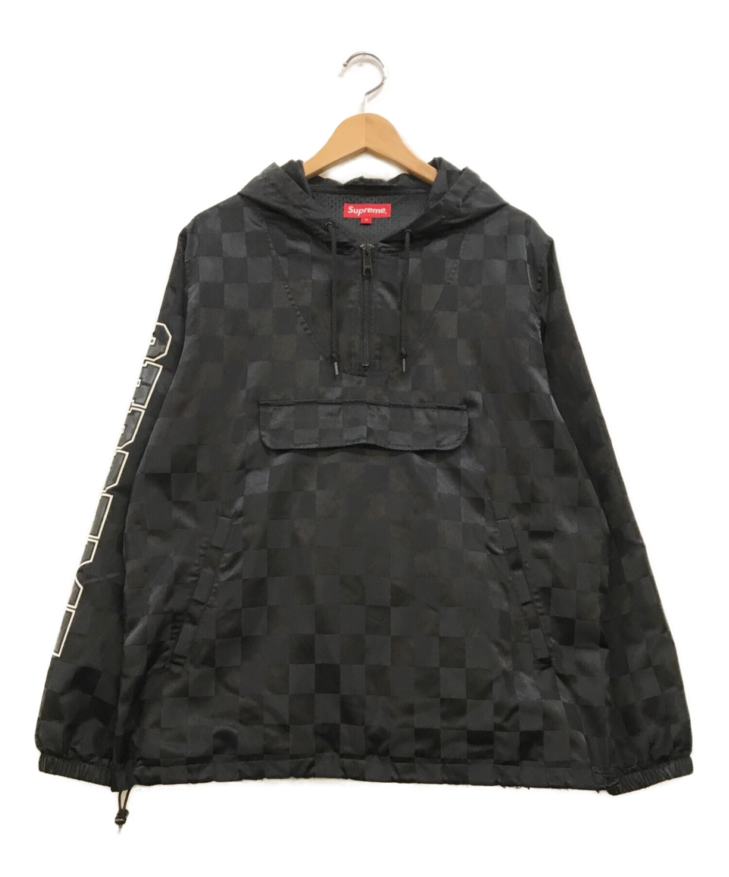 SUPREME (シュプリーム) Checkered Nylon Hooded Pullover ブラック サイズ:S