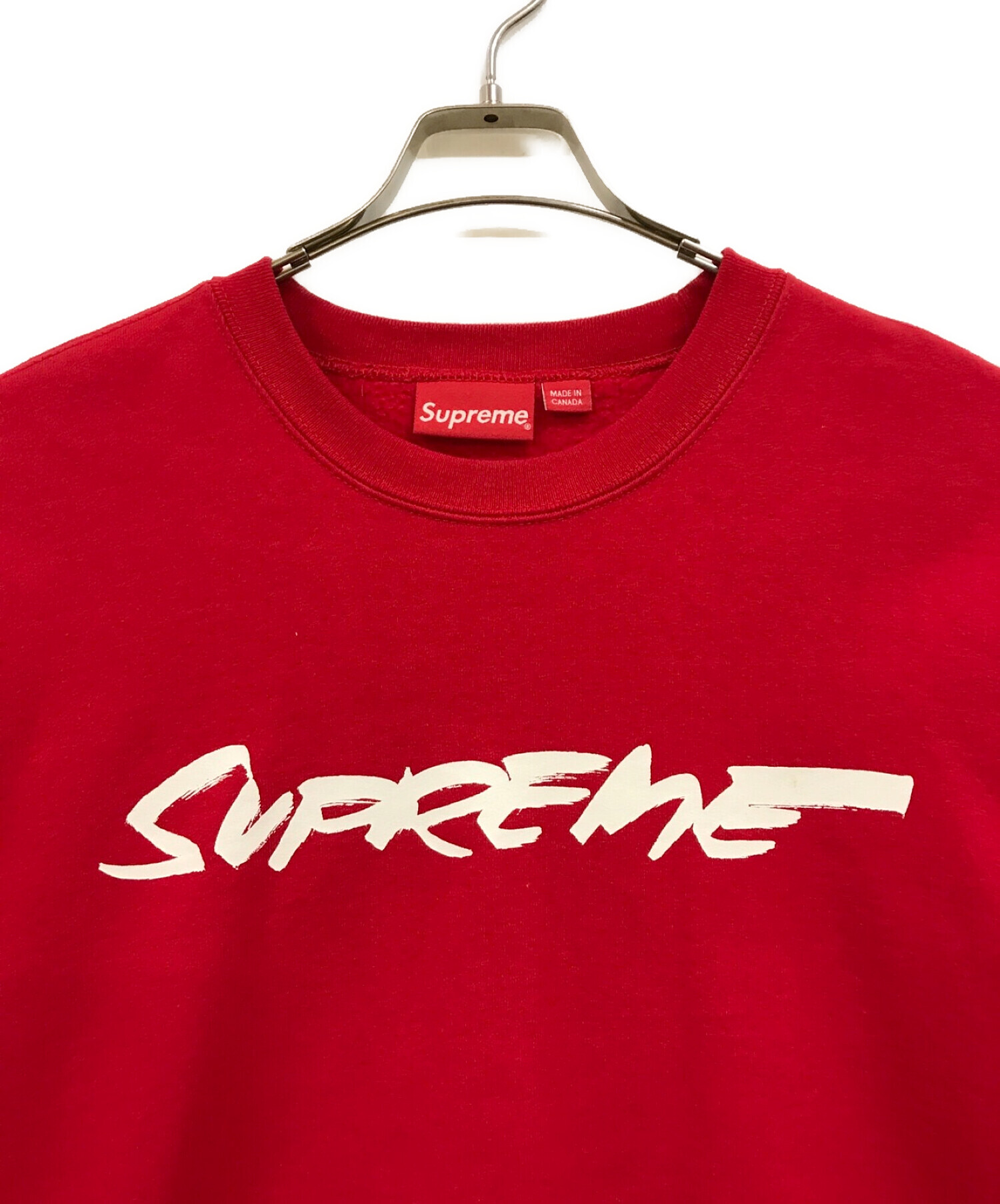 SUPREME (シュプリーム) Futura Logo Crewneck レッド サイズ:S