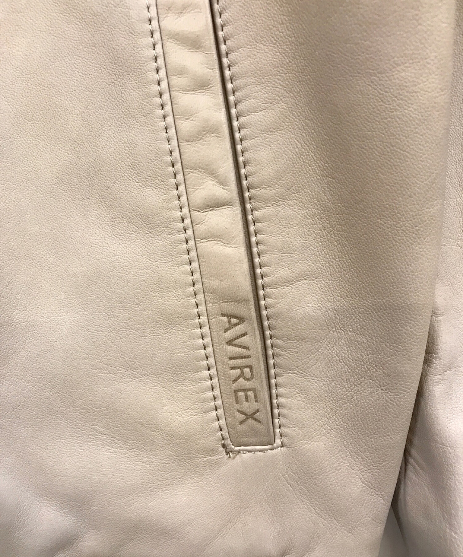 AVIREX (アヴィレックス) レザーMA-1ジャケット ベージュ サイズ:M