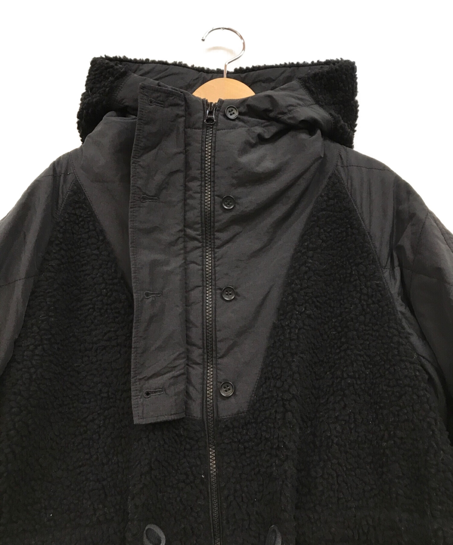 袖丈60cmDemi-Luxe BEAMS キルトコンビ コート BLACK サイズ 36