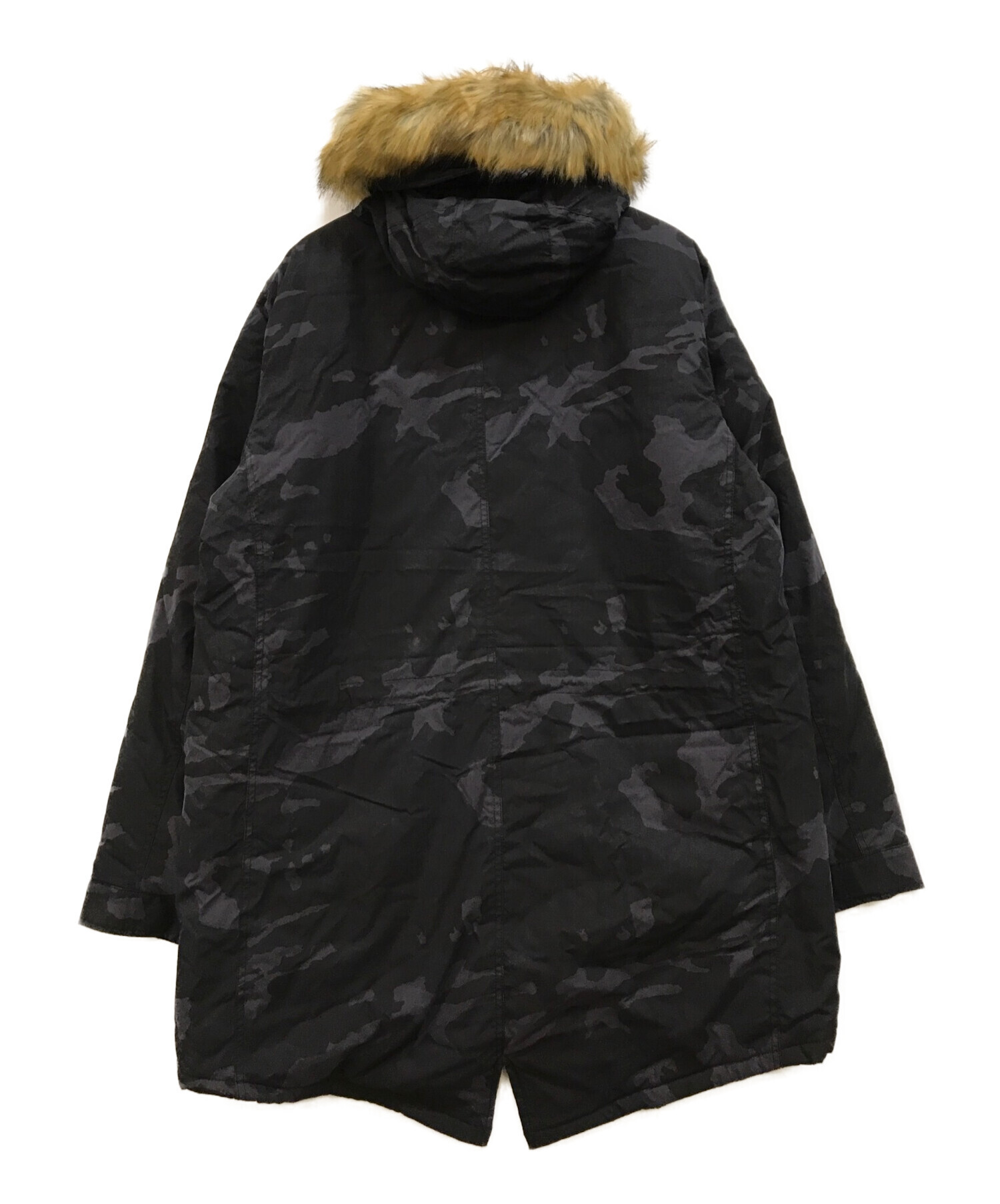 AVIREX (アヴィレックス) カモフラ中綿モッズコート ブラック サイズ:XL 未使用品