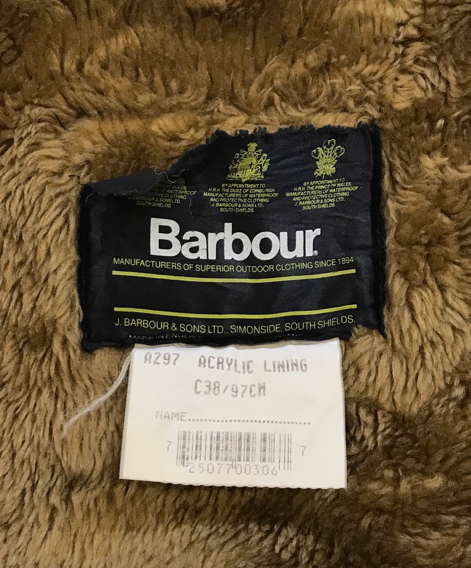 中古・古着通販】Barbour (バブアー) パイルライナーベスト ブラウン