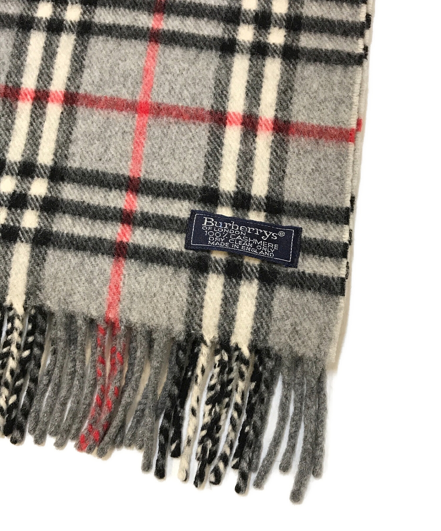 Burberry's (バーバリーズ) チェックカシミヤマフラー グレー