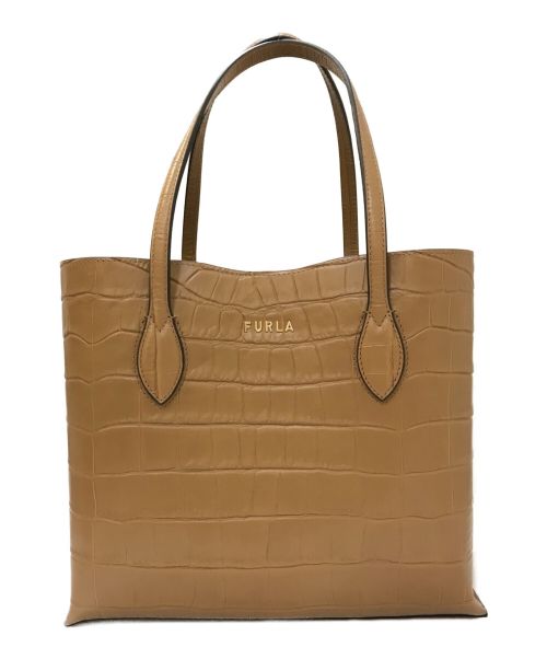 中古・古着通販】FURLA (フルラ) ERA 型押しトートバッグ ブラウン