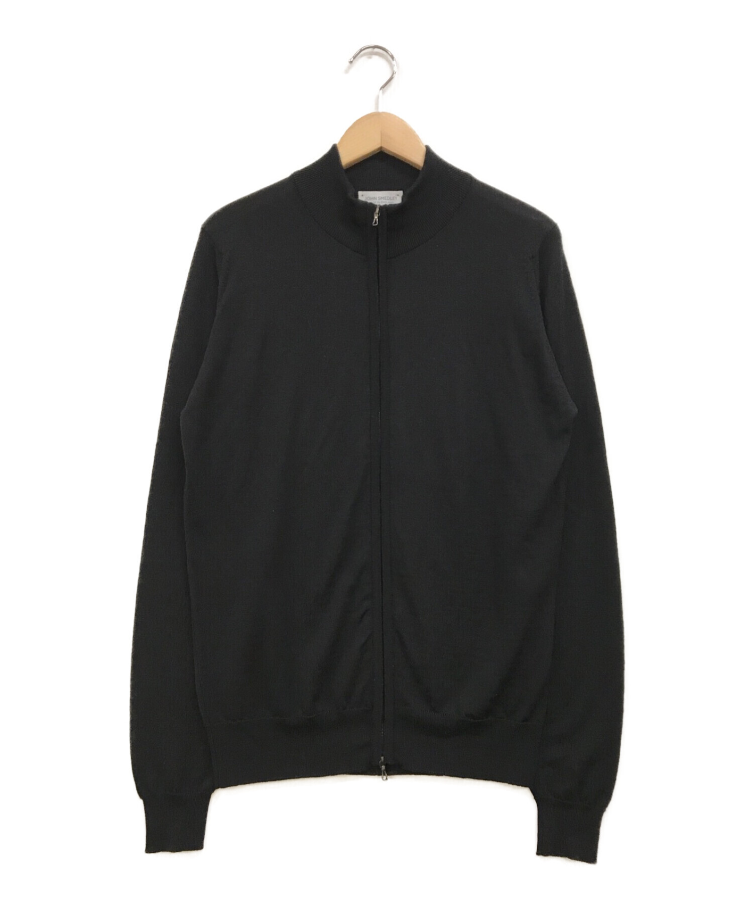 JOHN SMEDLEY (ジョンスメドレー) フルジップニットジャケット ブラック サイズ:M