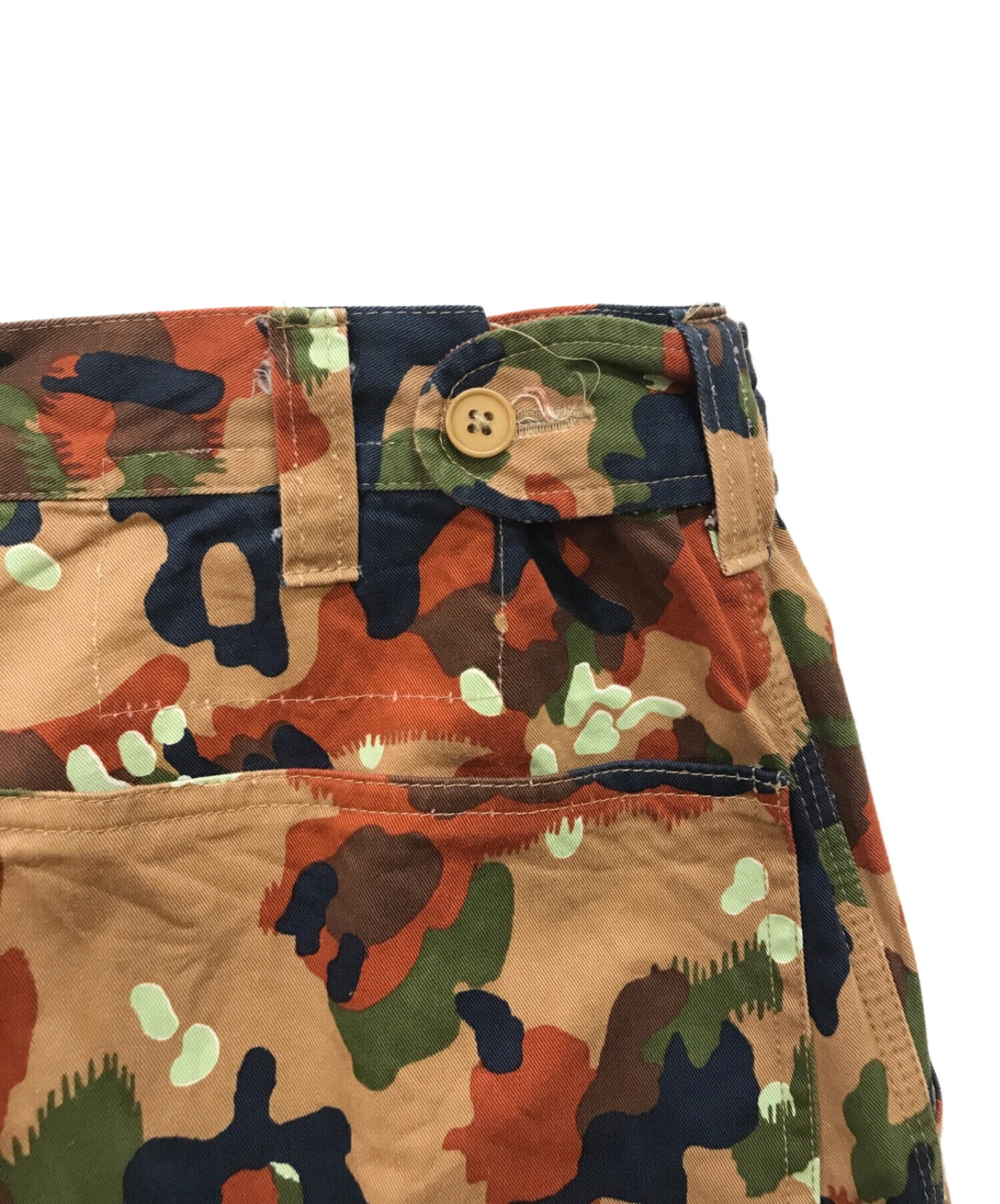 CAMIEL FORTGENS (カミエルフォートヘンス) Worker pants cotton camo ブラウン×カーキ サイズ:M