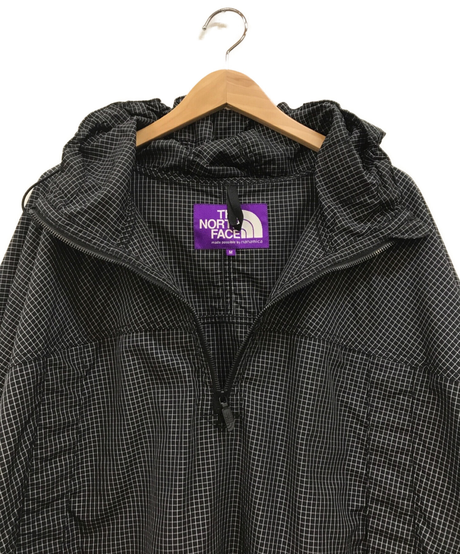 THE NORTHFACE PURPLELABEL (ザ・ノースフェイス パープルレーベル) Color Ripstop Mountain Wind  Poncho ブラック×ホワイト サイズ:M