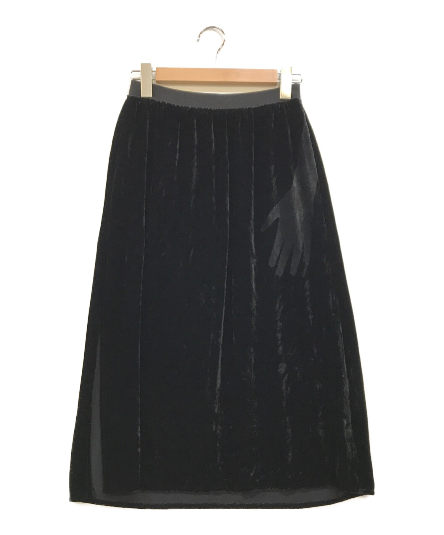 MM6 Maison Margiela (エムエムシックス メゾンマルジェラ) ベロアロングスカート ブラック サイズ:40