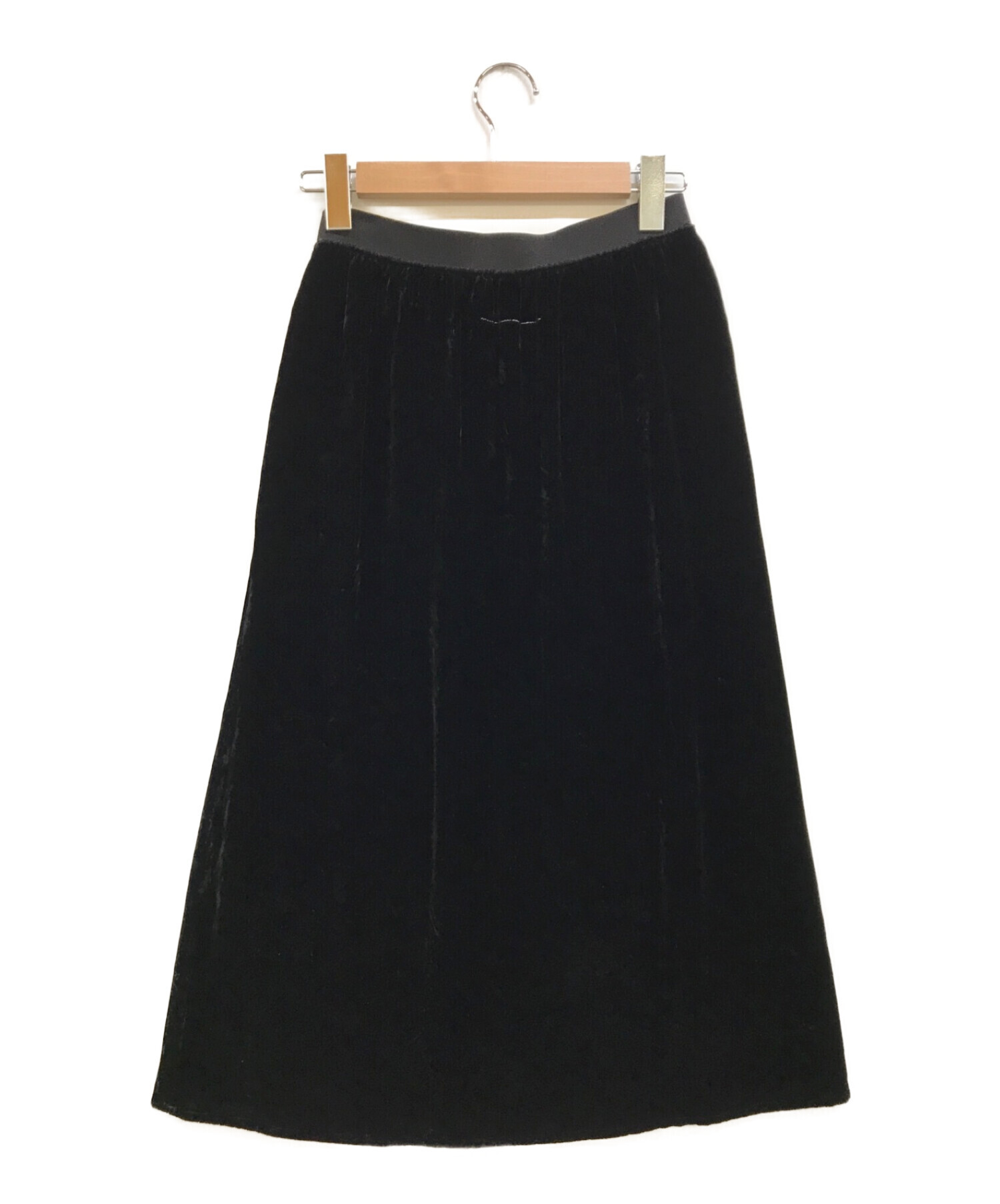 MM6 Maison Margiela (エムエムシックス メゾンマルジェラ) ベロアロングスカート ブラック サイズ:40