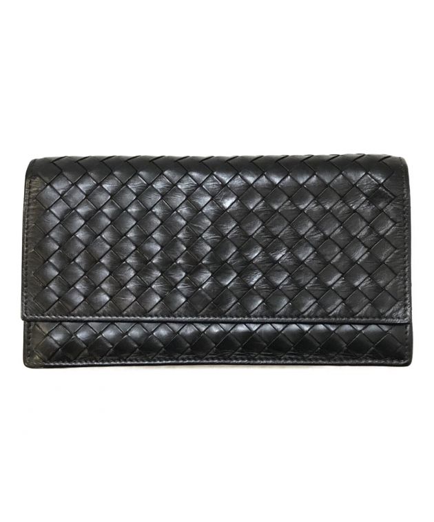 中古・古着通販】BOTTEGA VENETA (ボッテガベネタ) イントレチャートフラップウォレット ブラック｜ブランド・古着通販  トレファク公式【TREFAC FASHION】スマホサイト