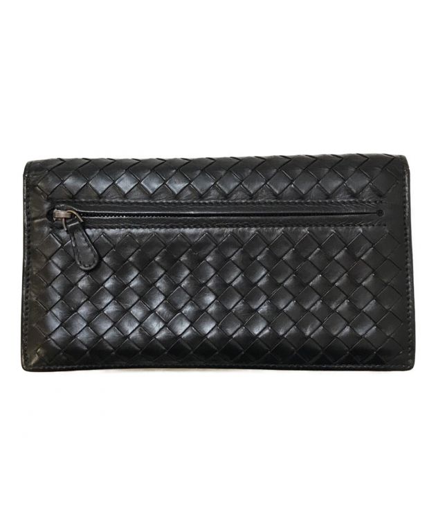 中古・古着通販】BOTTEGA VENETA (ボッテガベネタ) イントレチャートフラップウォレット ブラック｜ブランド・古着通販  トレファク公式【TREFAC FASHION】スマホサイト