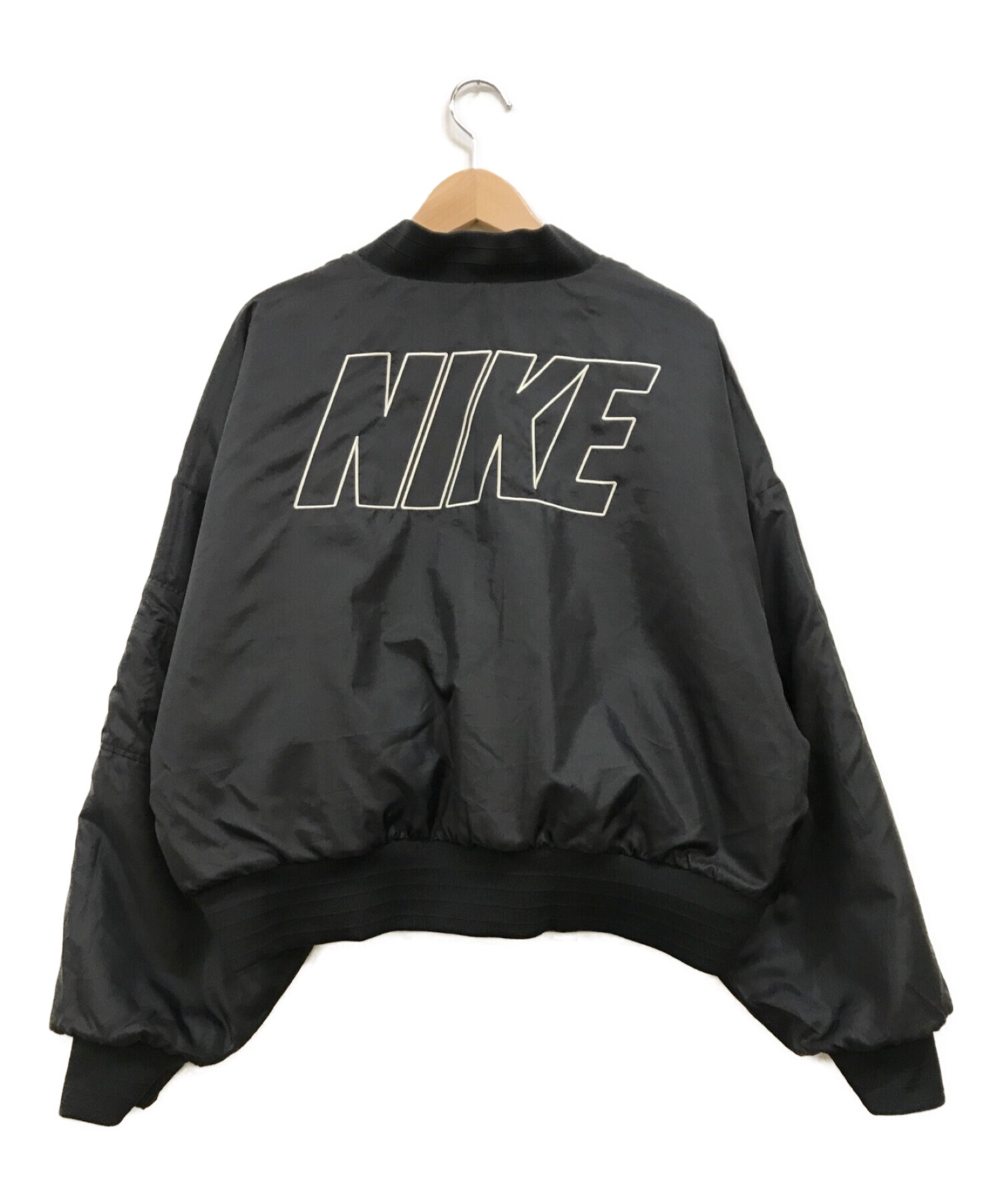 NIKE (ナイキ) リバーシブル フェイクファー ボンバージャケット ブラック サイズ:L