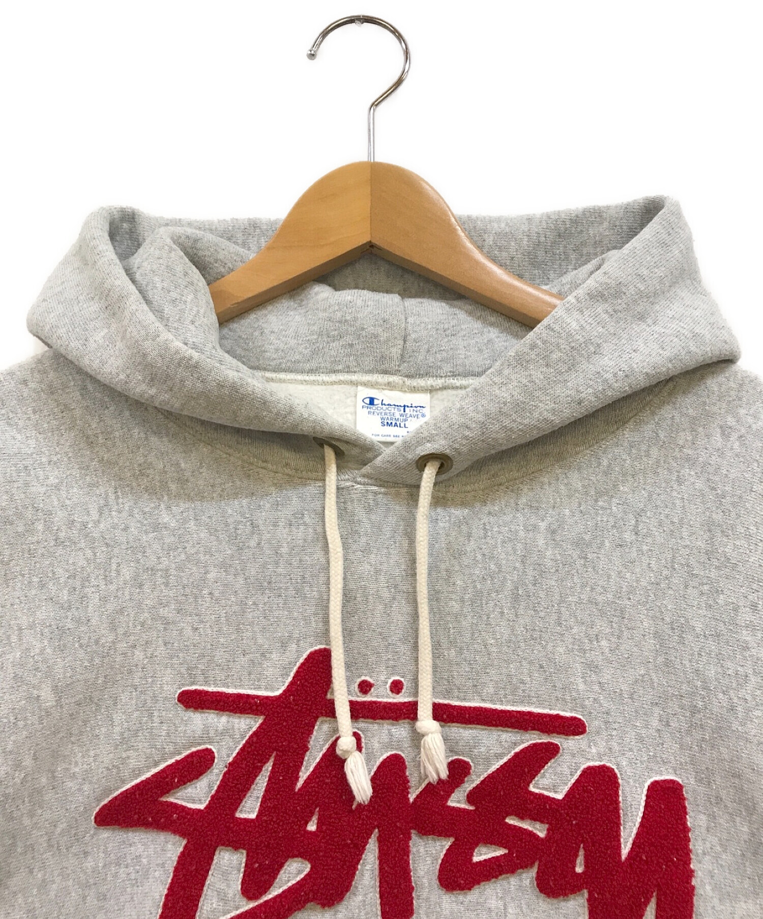 stussy (ステューシー) Champion (チャンピオン) リバースウィーブパーカー グレー サイズ:S