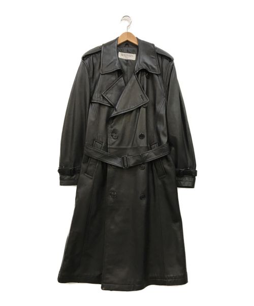 中古・古着通販】BALMAIN (バルマン) レザーロングトレンチコート