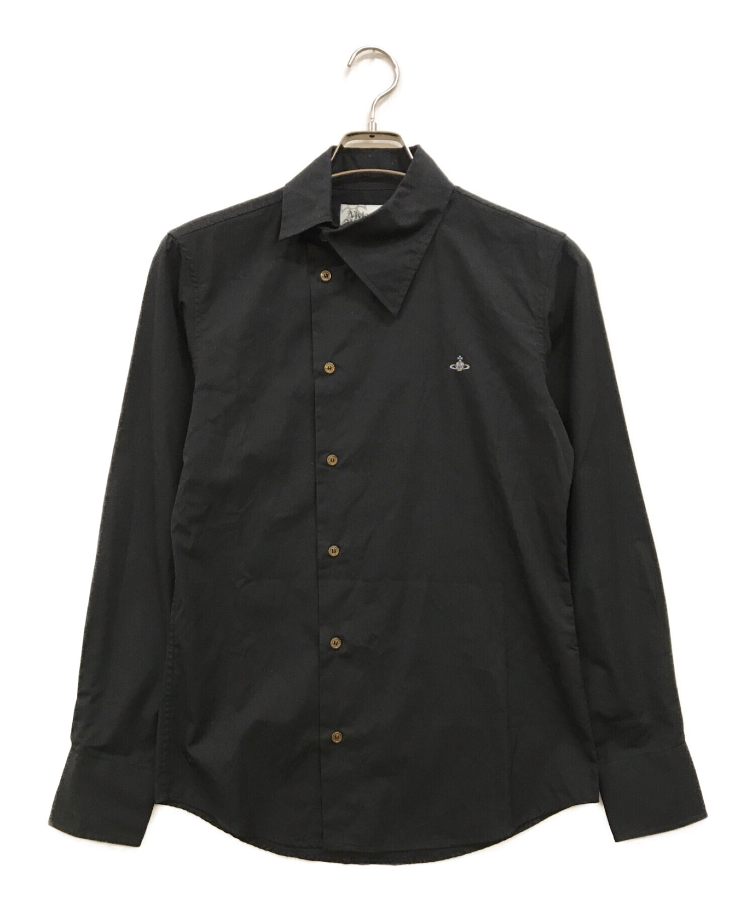 Vivienne Westwood man (ヴィヴィアン ウェストウッド マン) アシンメトリーシャツ ブラック サイズ:44