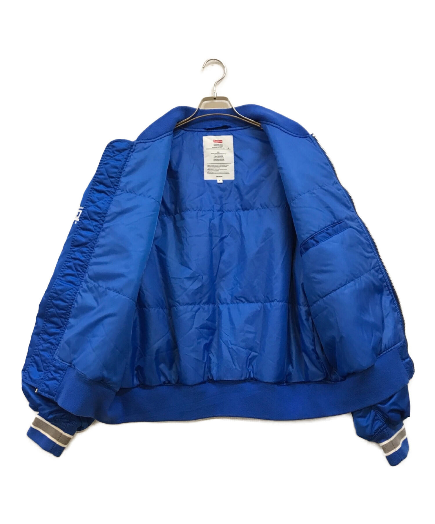 SUPREME (シュプリーム) SECOND TO NONE MA-1 JACKET ブルー サイズ:L