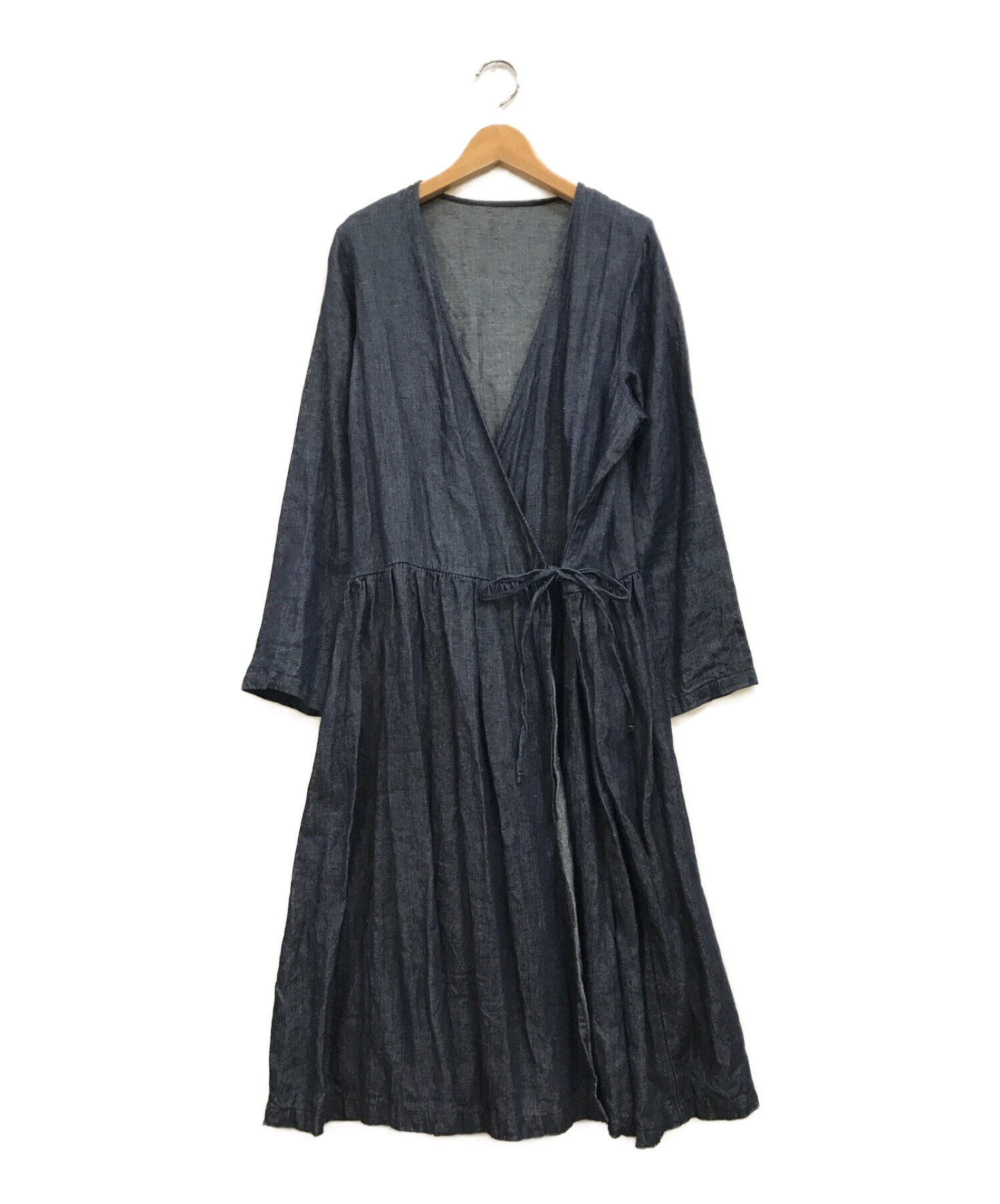 中古・古着通販】nest Robe (ネストローブ) インディゴ染めカシュクールリネンワンピース インディゴ サイズ:下記参照｜ブランド・古着通販  トレファク公式【TREFAC FASHION】スマホサイト