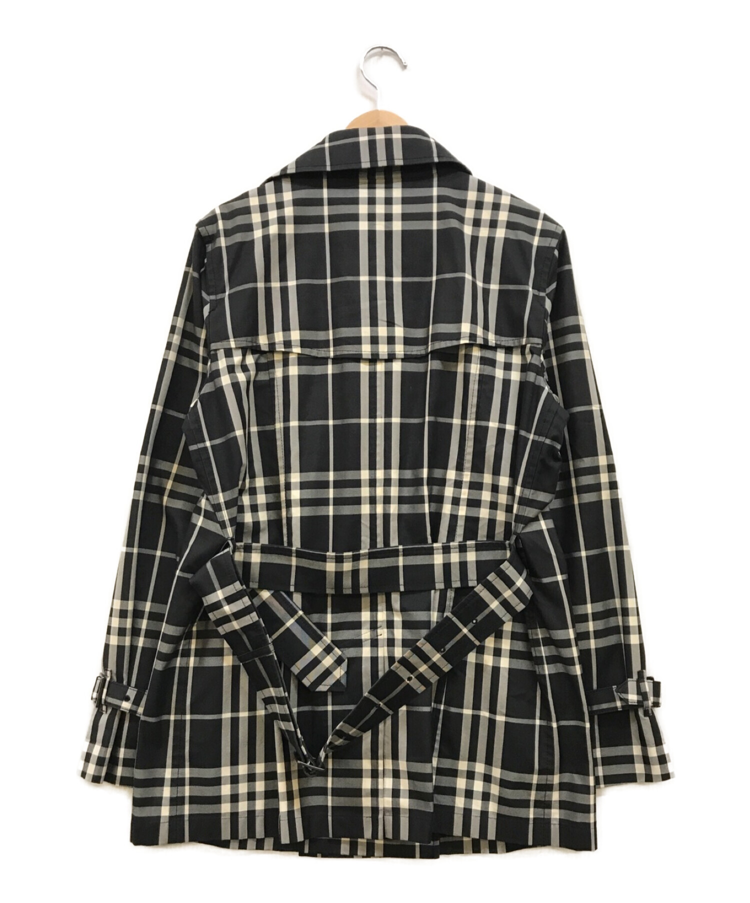 中古・古着通販】BURBERRY LONDON (バーバリー ロンドン) チェックトレンチコート ブラック×ホワイト サイズ:9｜ブランド・古着通販  トレファク公式【TREFAC FASHION】スマホサイト