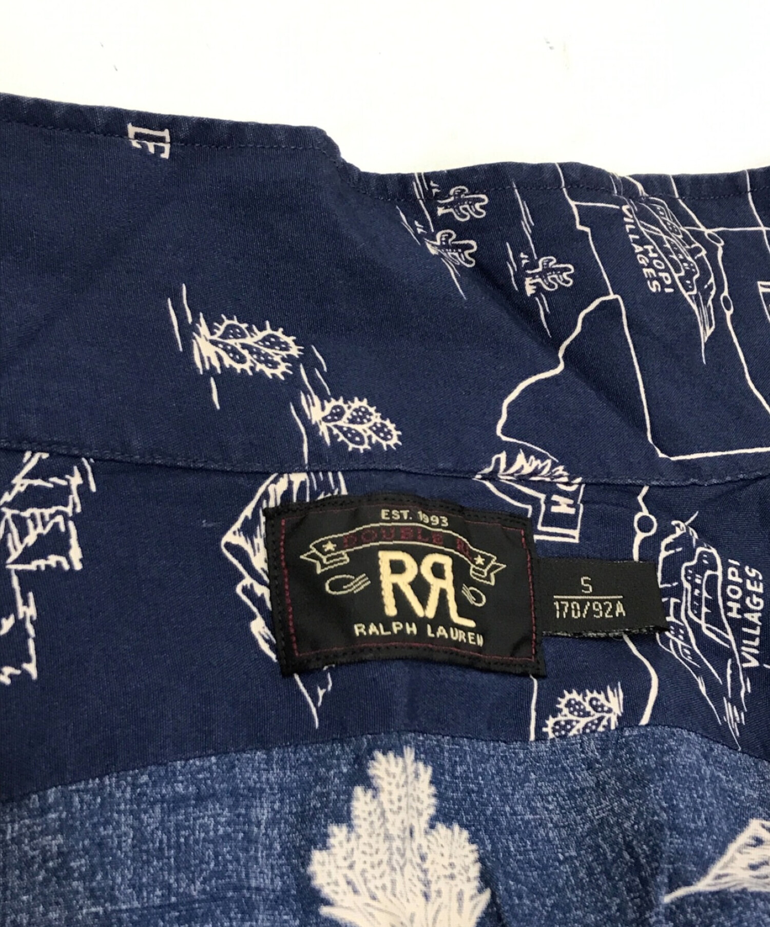 RRL (ダブルアールエル) レーヨンアロハシャツ ネイビー サイズ:S