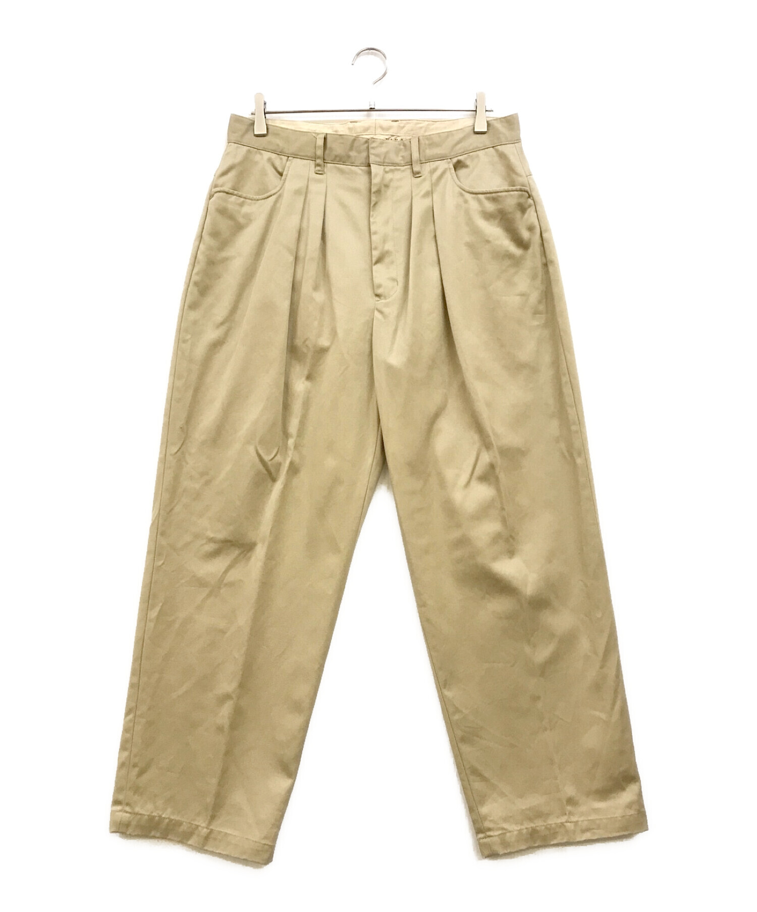 中古・古着通販】FARAH (ファーラー) Two-tuck Wide Tapered Pants ベージュ サイズ:34｜ブランド・古着通販  トレファク公式【TREFAC FASHION】スマホサイト