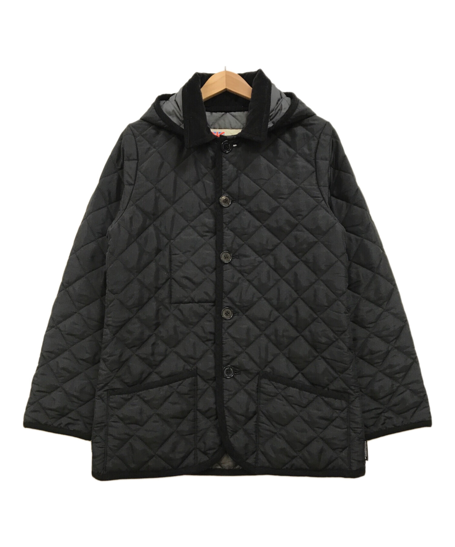 中古・古着通販】Traditional Weatherwear (トラディショナルウェザーウェア) BEAMS (ビームス) WAVERLY  キルティングフーデッドジャケット ブラック サイズ:38｜ブランド・古着通販 トレファク公式【TREFAC FASHION】スマホサイト