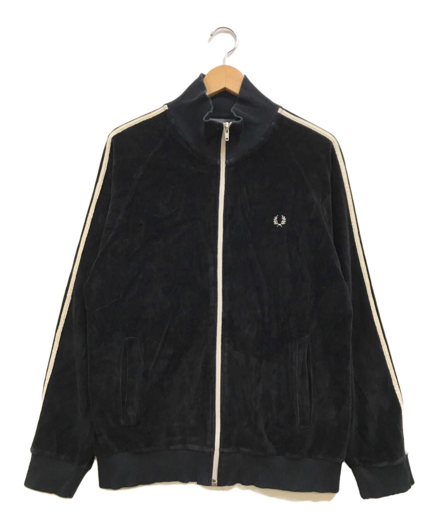 FRED PERRY (フレッドペリー) ベロアトラックジャケット ブラック サイズ:S