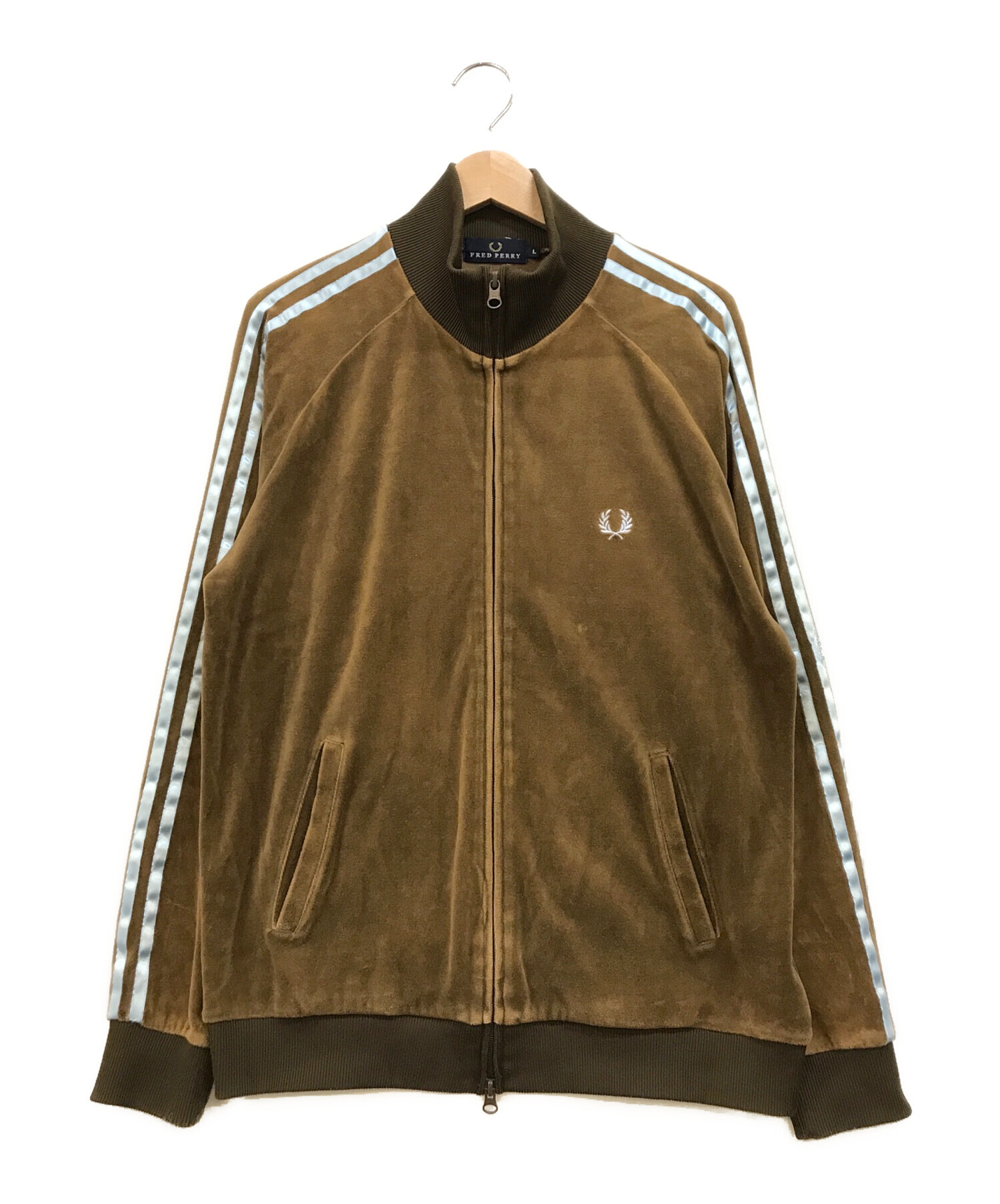 FRED PERRY (フレッドペリー) ベロアトラックジャケット ブラウン サイズ:L