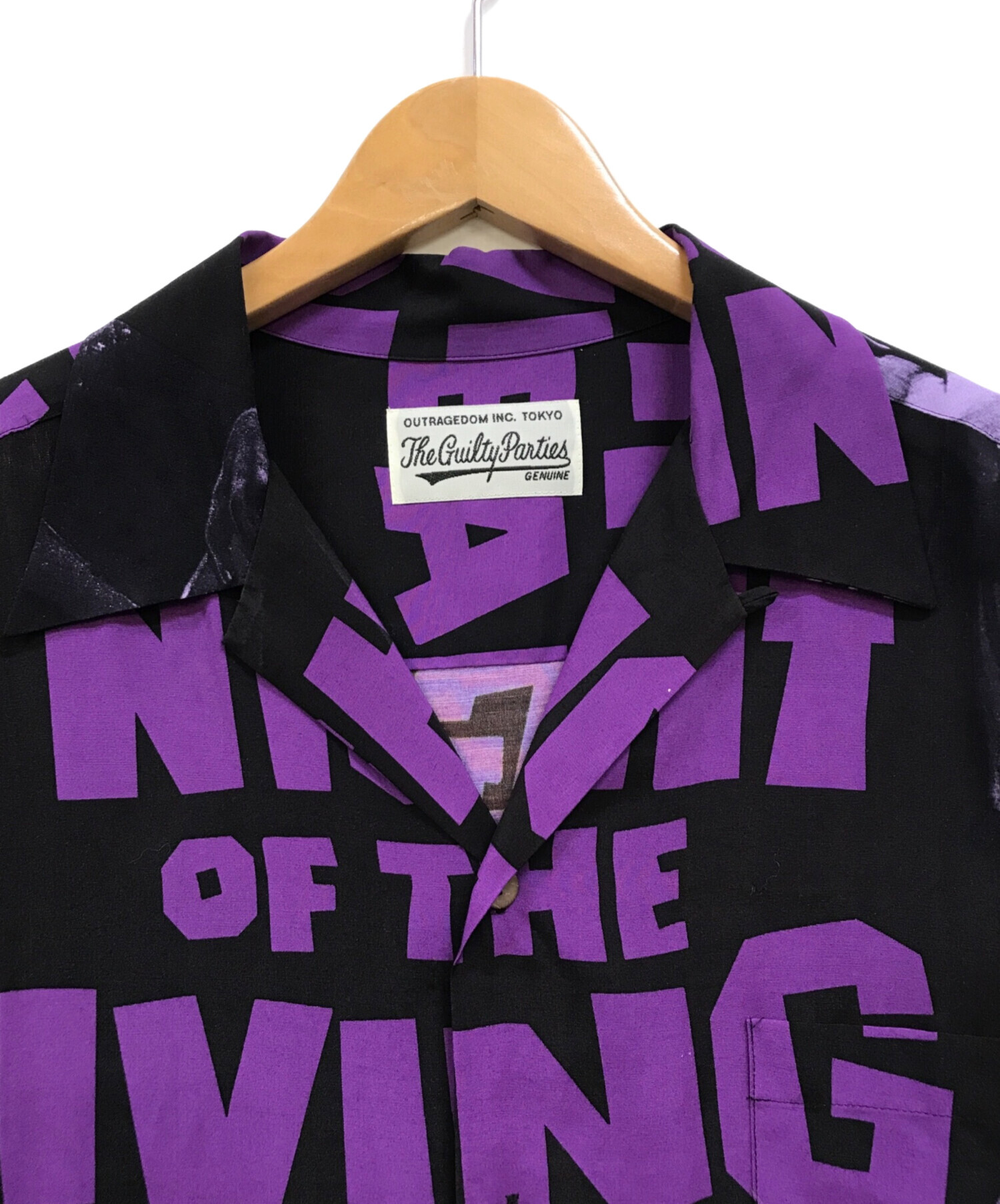 WACKO MARIA (ワコマリア) NIGHT OF THE LIVING DEAD HAWAIIAN SHIRT パープル サイズ:L