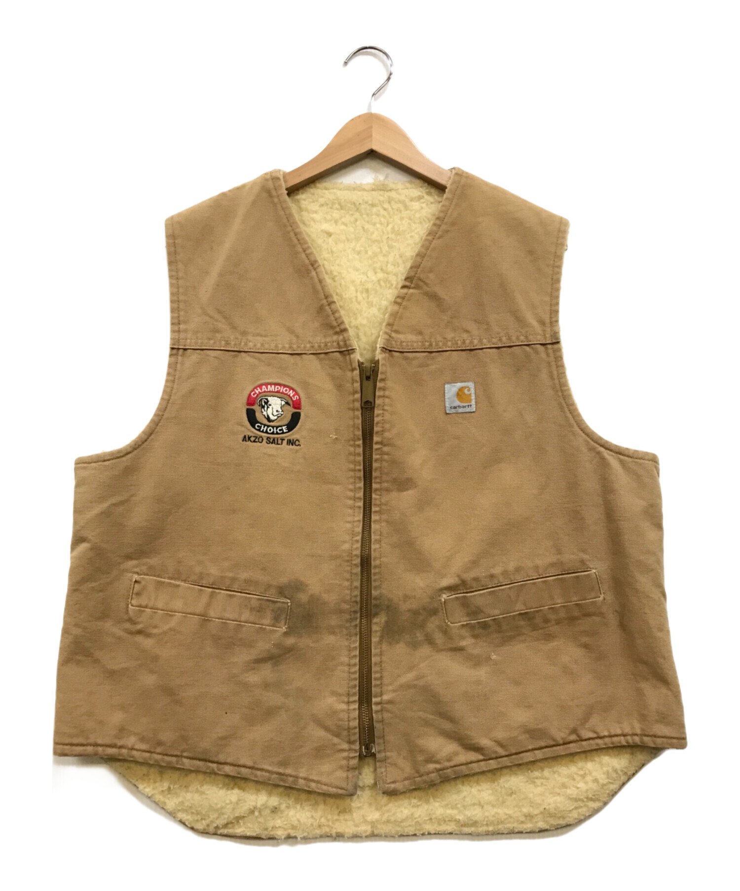 中古・古着通販】CarHartt (カーハート) ボアライニングダックベスト ベージュ サイズ:XL｜ブランド・古着通販 トレファク公式【TREFAC  FASHION】スマホサイト